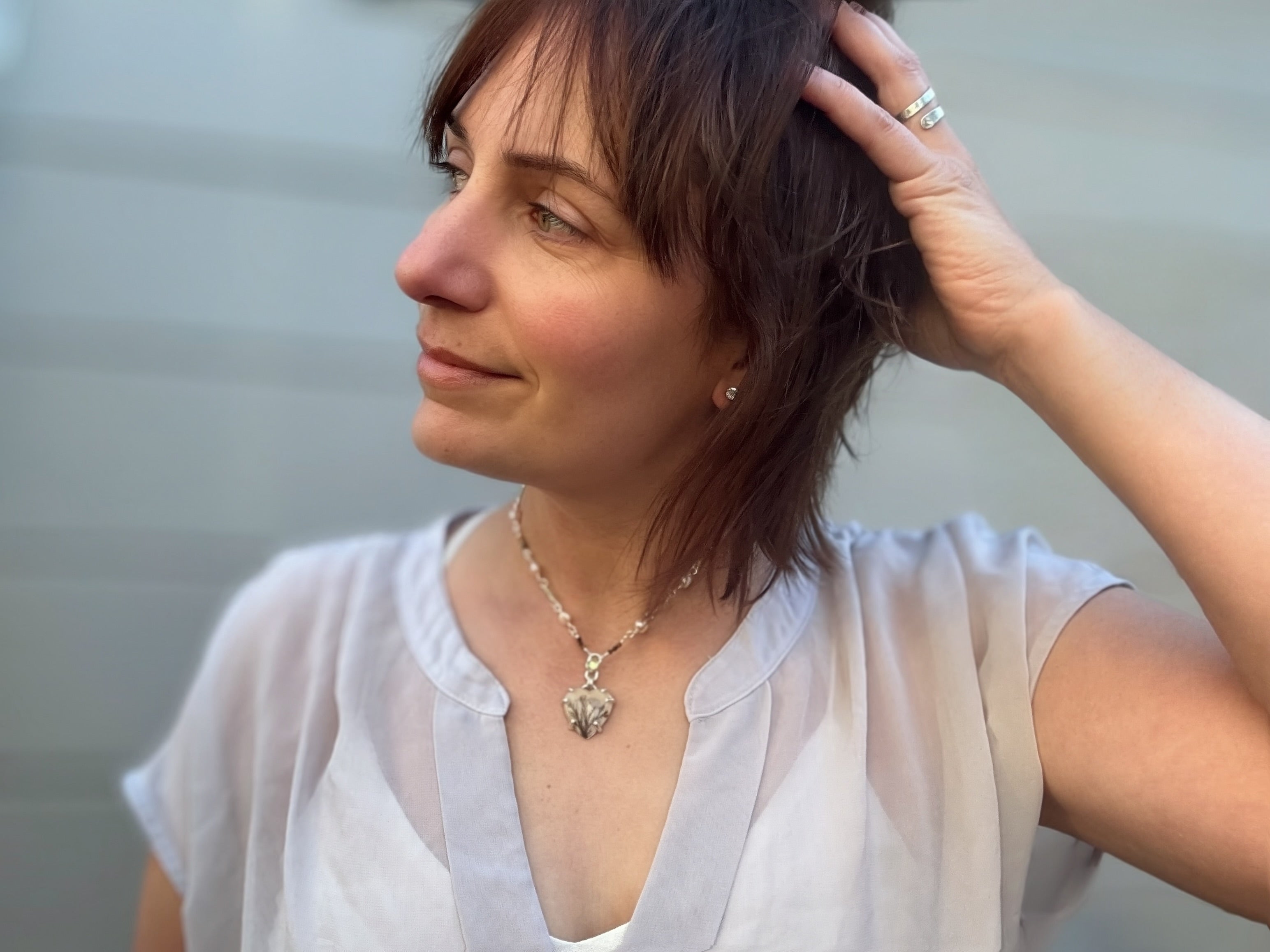 Growing Love Necklace with Dendritic Agate and Peridot