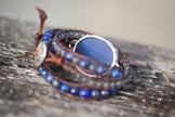 Labradorite Adjustable Beaded Triple Wrap Bracelet