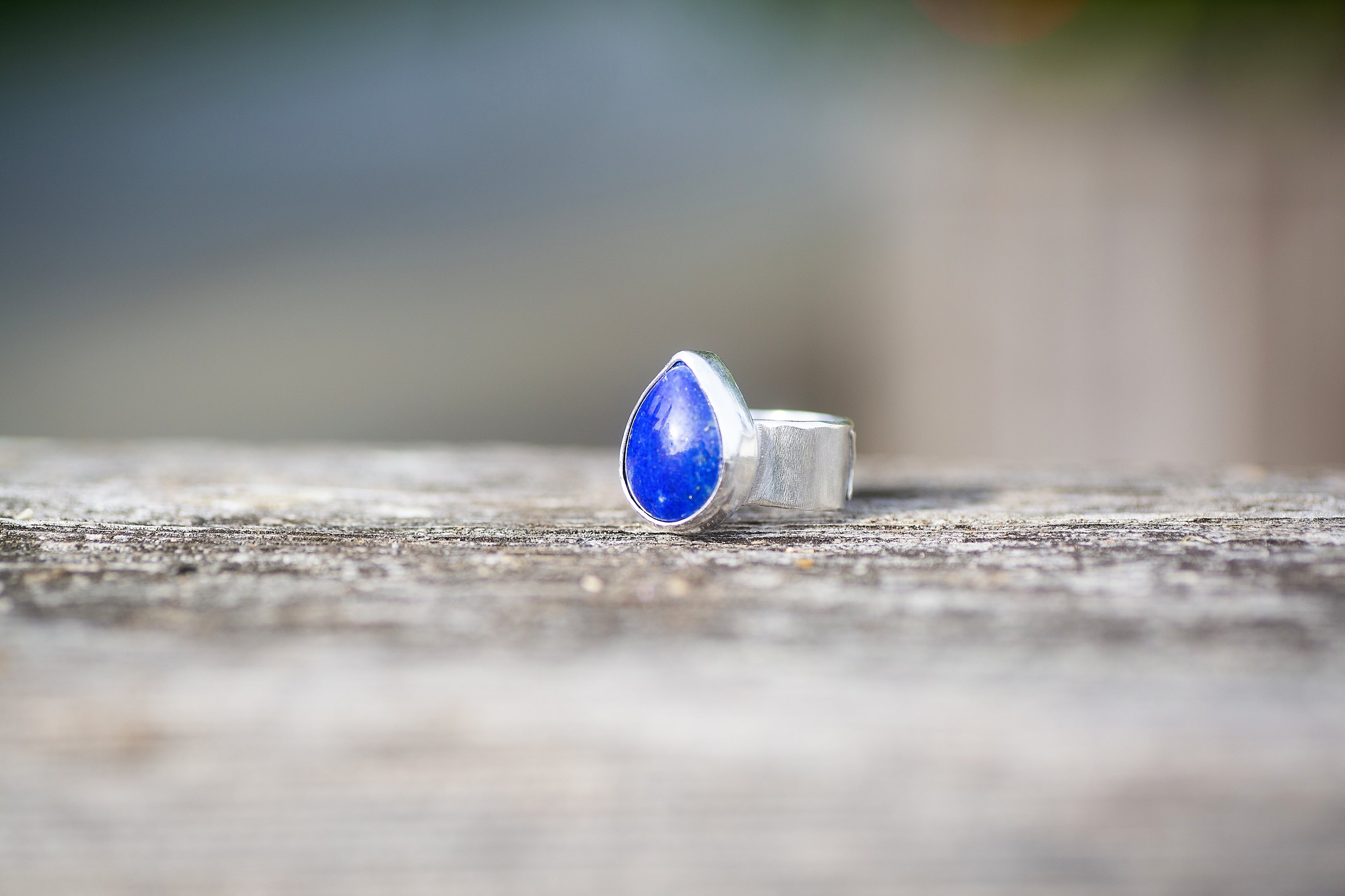 Moon Phase Lapis Lazuli Ring, size 9.25