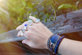 Labradorite Adjustable Beaded Triple Wrap Bracelet