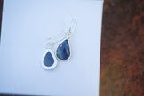 Sapphire and Sterling Silver Earrings, Handmade