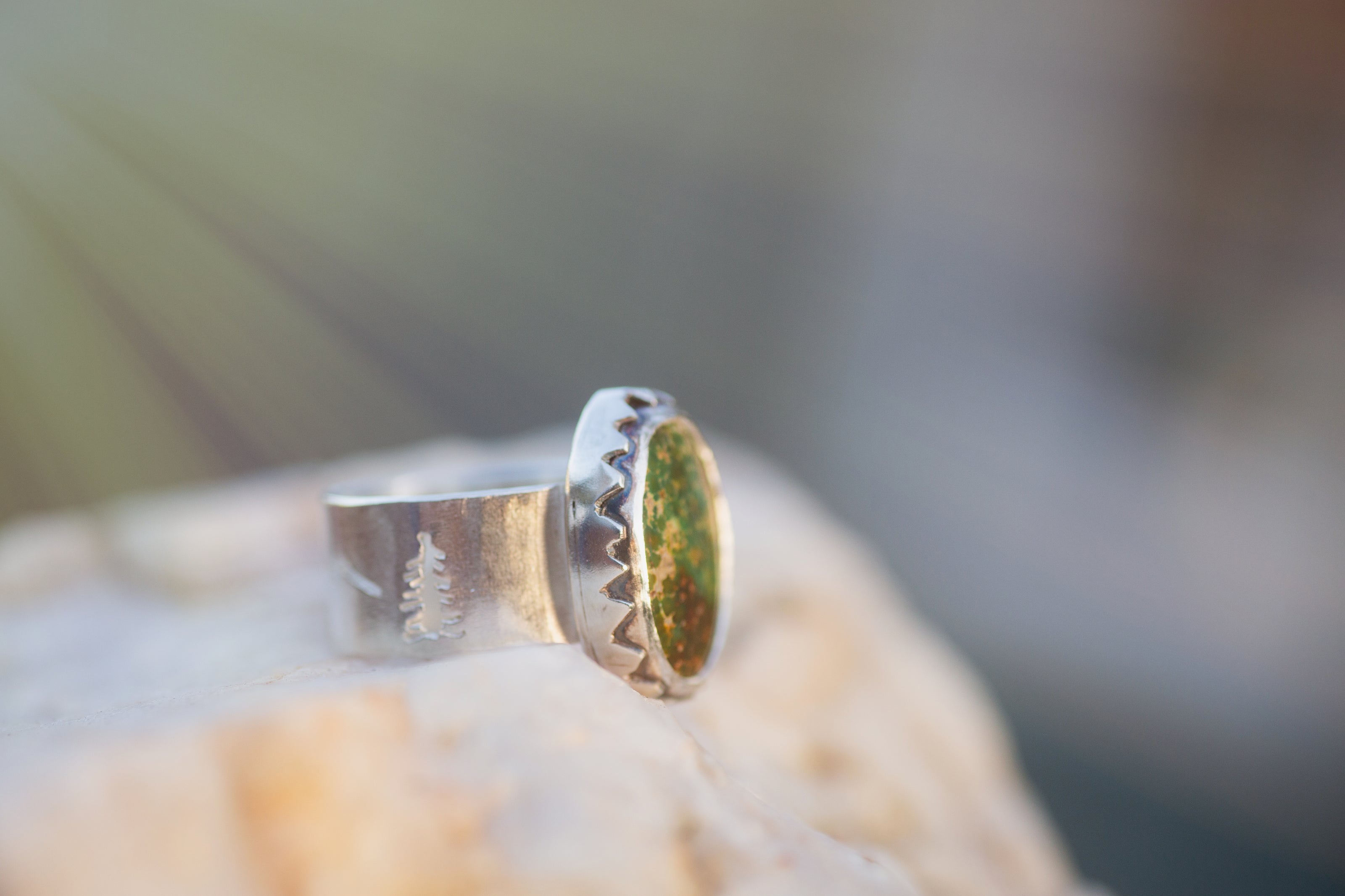 Pines + Mountains, Sonoran Gold Turquoise Ring size 9.25
