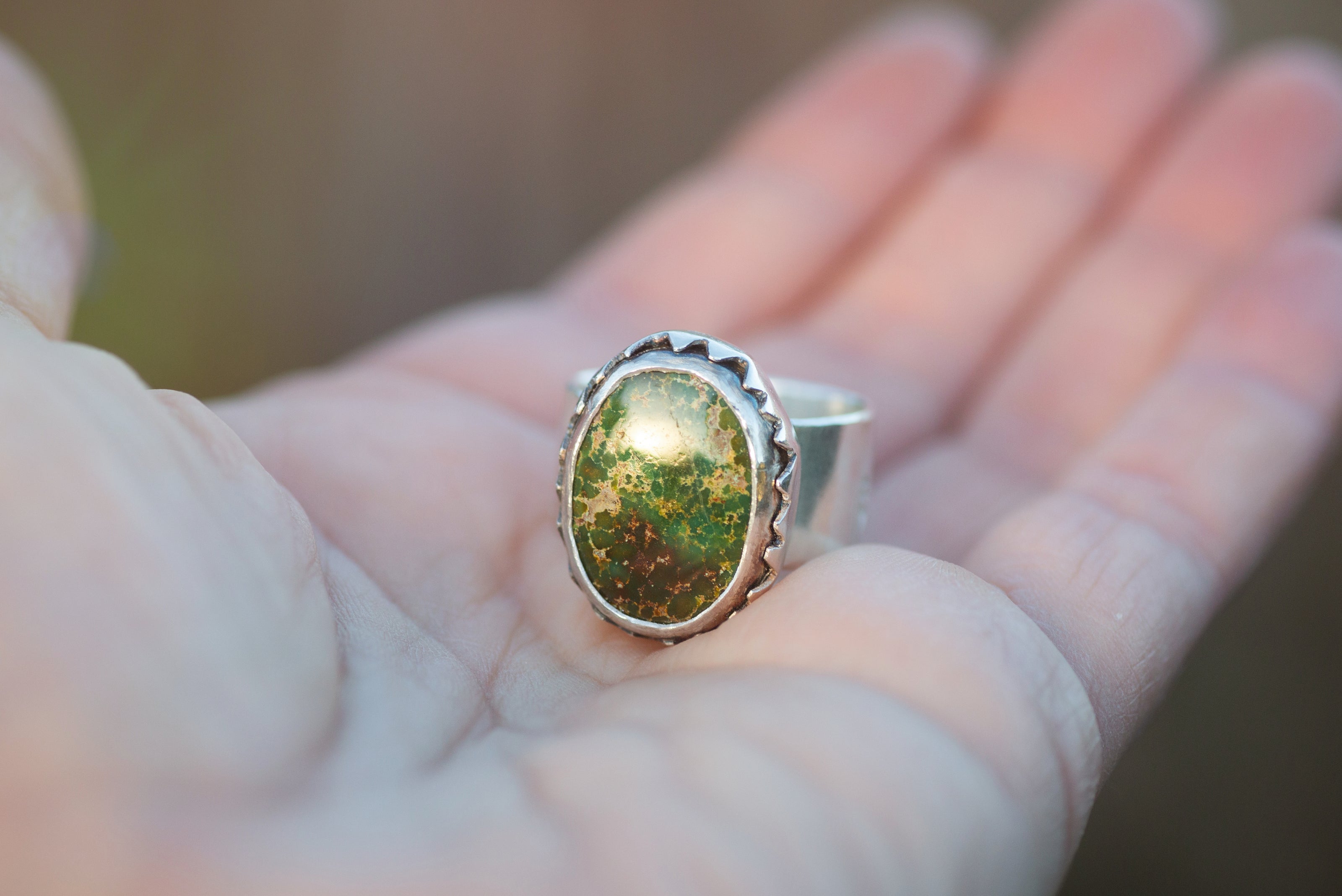 Pines + Mountains, Sonoran Gold Turquoise Ring size 9.25