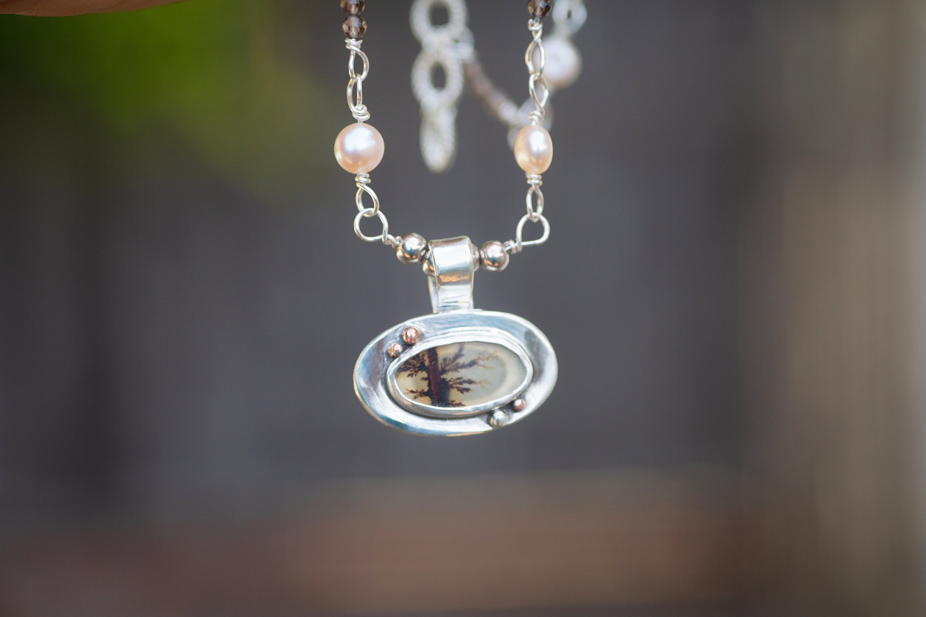 Bristlecone Pine Scenic Agate Beaded Necklace