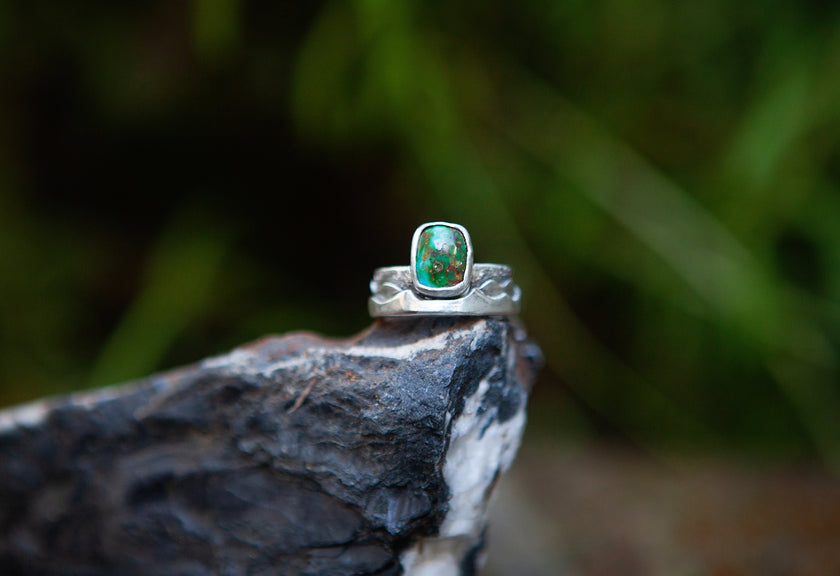 Mountains to the Sea, Sonoran Mountain Turquoise Finger Cuff