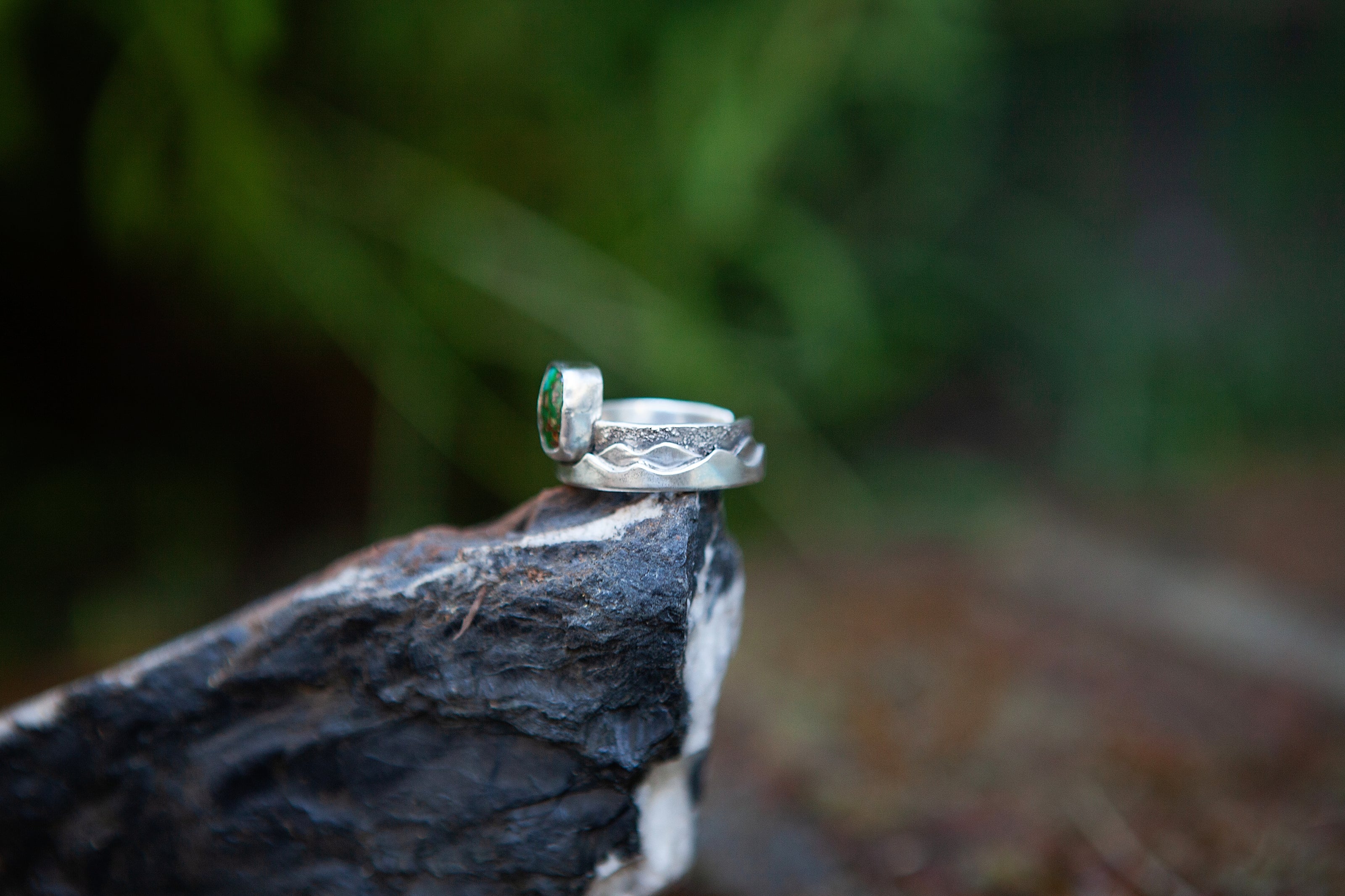Mountains to the Sea, Sonoran Mountain Turquoise Finger Cuff
