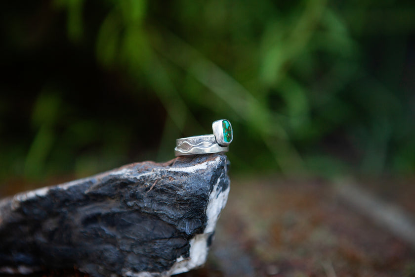 Mountains to the Sea, Sonoran Mountain Turquoise Finger Cuff