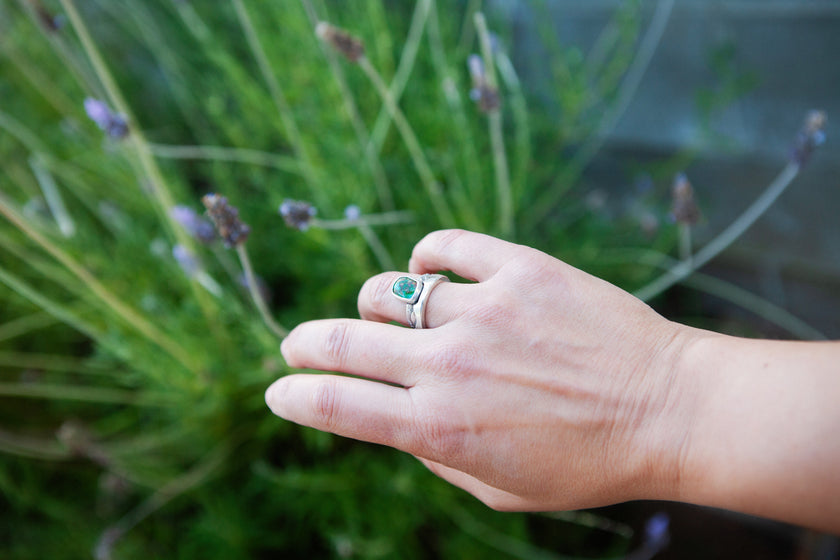 Mountains to the Sea, Sonoran Mountain Turquoise Finger Cuff