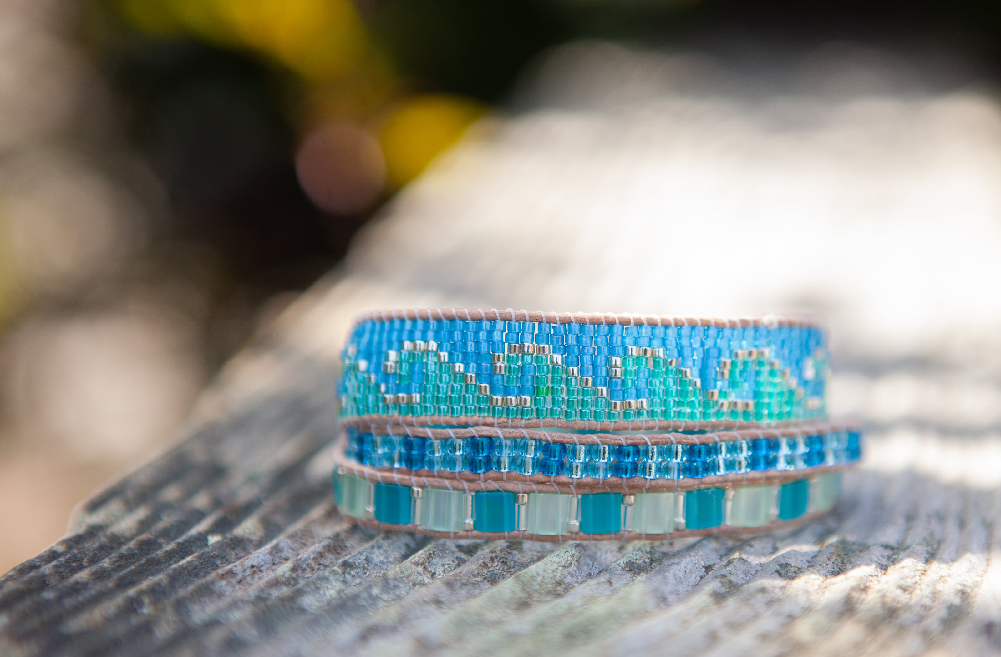 Catch the Wave Beaded Adjustable Triple Wrap Bracelet