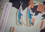 Blue Whale Beaded Fringe Earrings