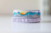 Smoky Mountain Sunrise Beaded Adjustable Double Wrap Bracelet