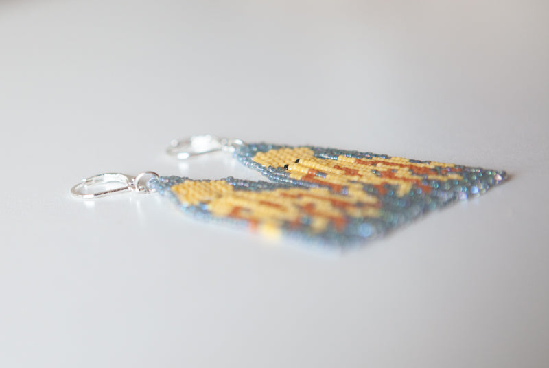 Octopus Beaded Fringe Earrings