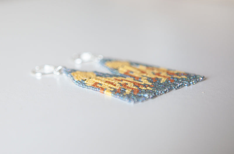 Octopus Beaded Fringe Earrings