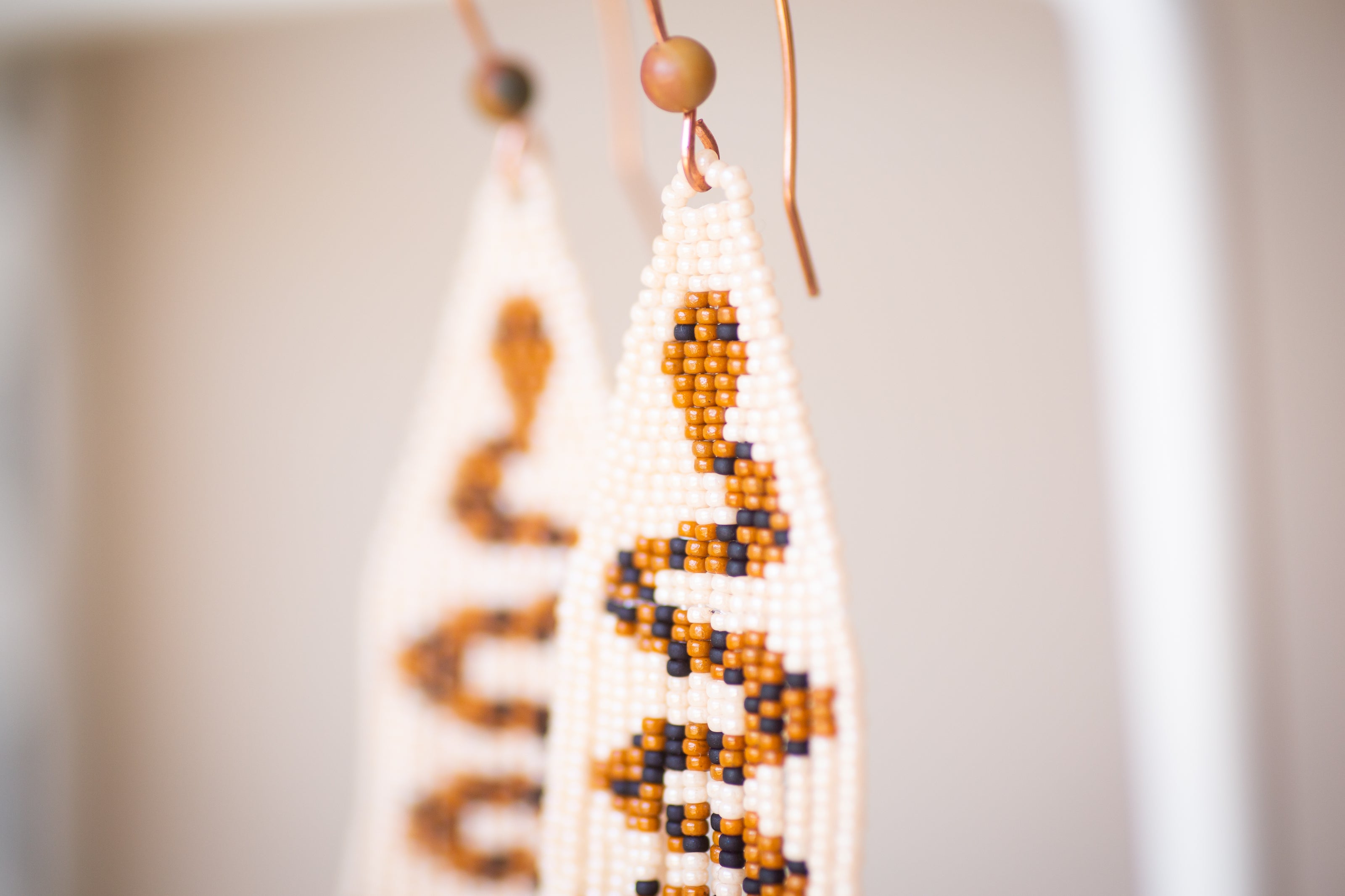 Rattlesnake Beaded Fringe Earrings