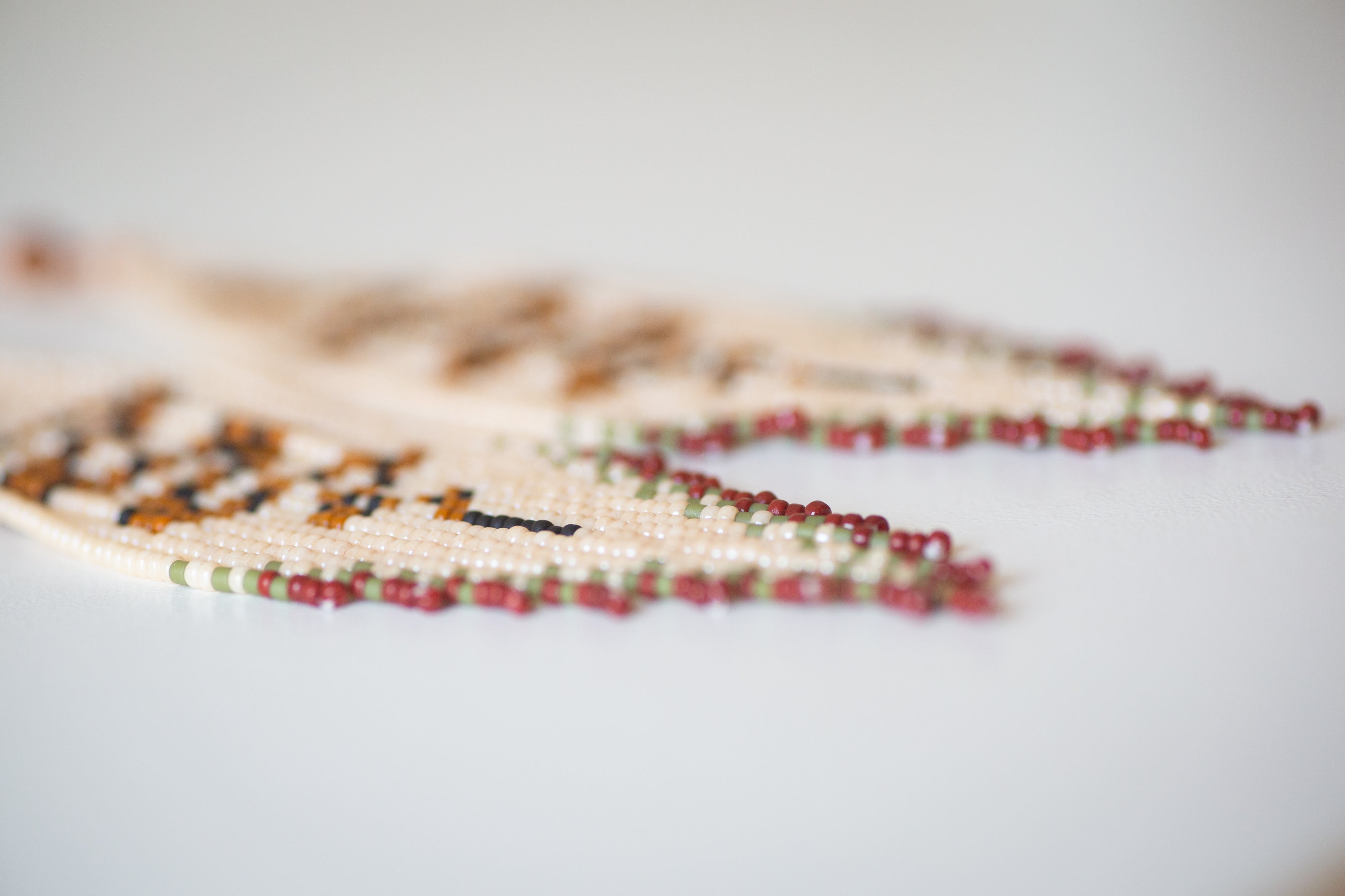 Rattlesnake Beaded Fringe Earrings