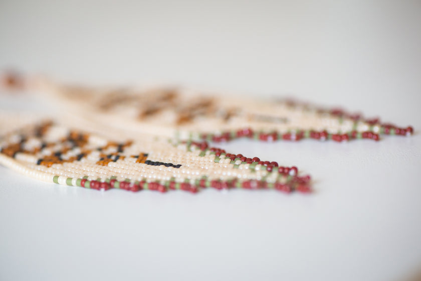 Rattlesnake Beaded Fringe Earrings