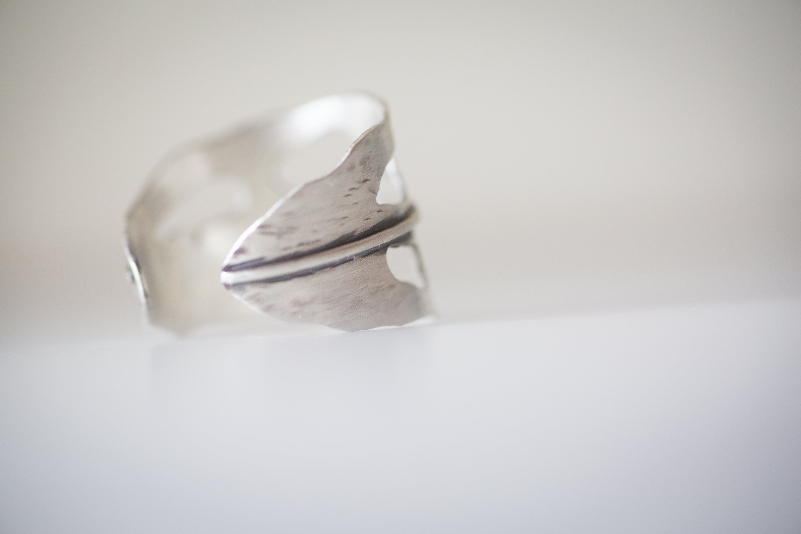 Monstera Leaf Sterling Silver Adjustable Ring