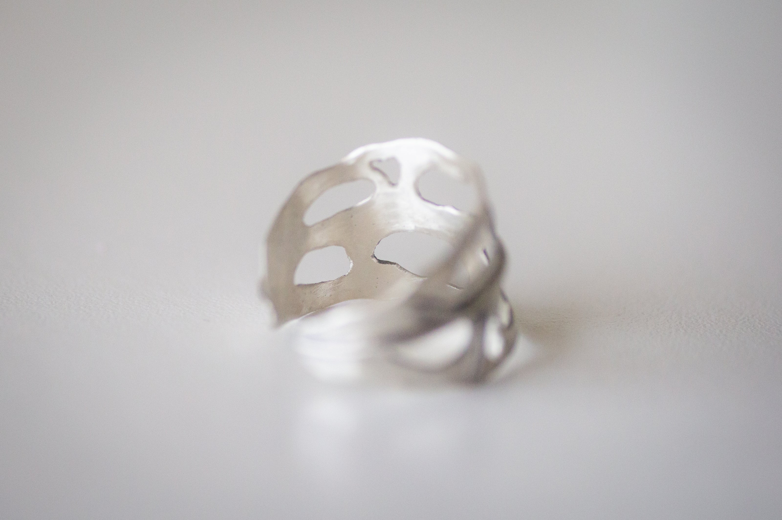 Monstera Leaf Sterling Silver Adjustable Ring