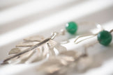 Mostera Leaf Silver and Mica Earrings