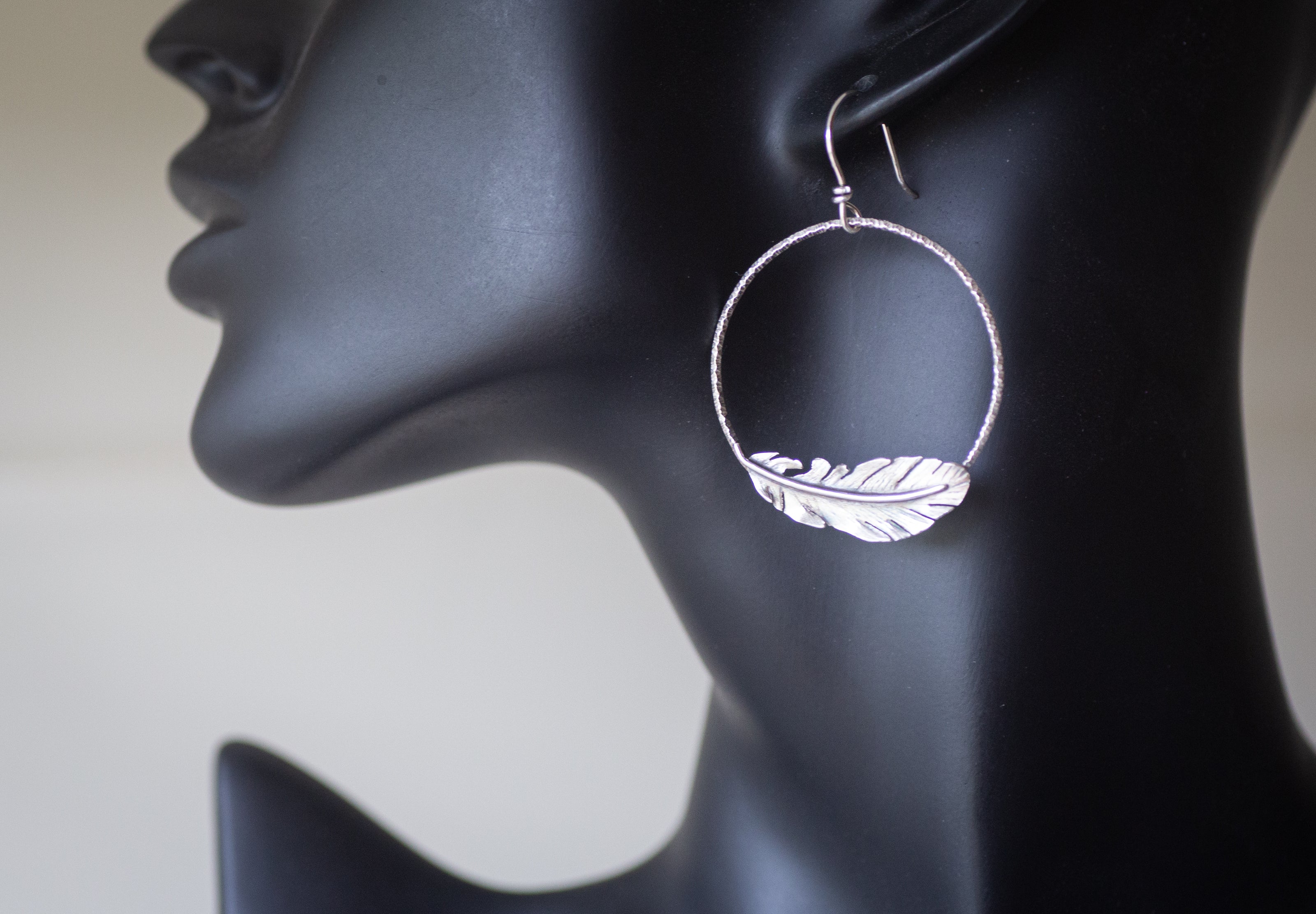 Free Bird Sterling Silver Hoop Earrings