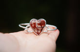 Beating Heart Bracelet with Spider Web Rhyolite