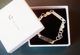 Heartbeat EKG Bracelet with Rainbow Moonstones