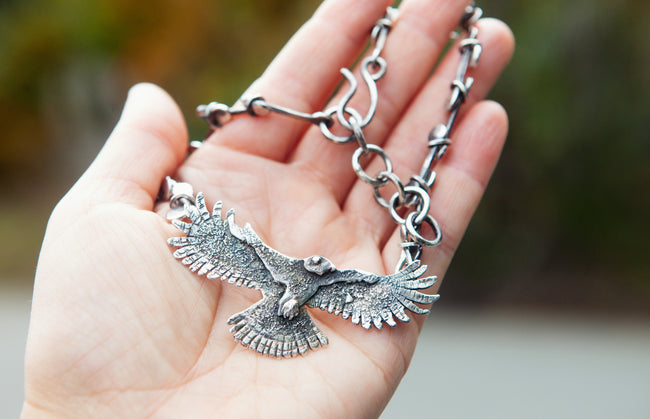 Hawk Choker/Necklace in Sterling Silver