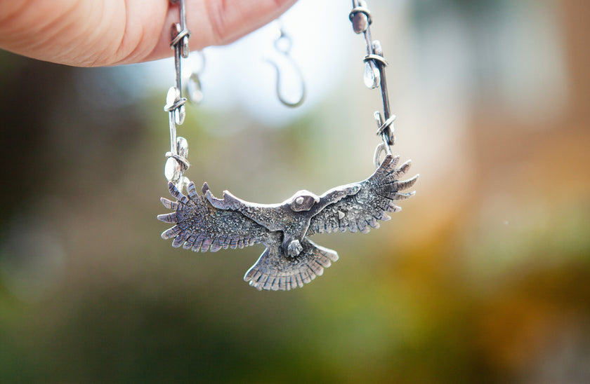 Hawk Choker/Necklace in Sterling Silver