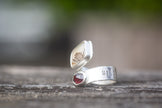 Wild & Precious Dendritic Agate and Garnet Ring, Size 7
