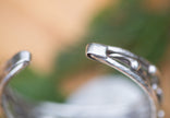 The ends of this handmade silver cuff are finished nicely. 