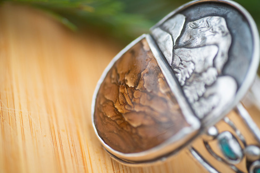 High Mountain Cuff with Scenic Jasper and Turquoise