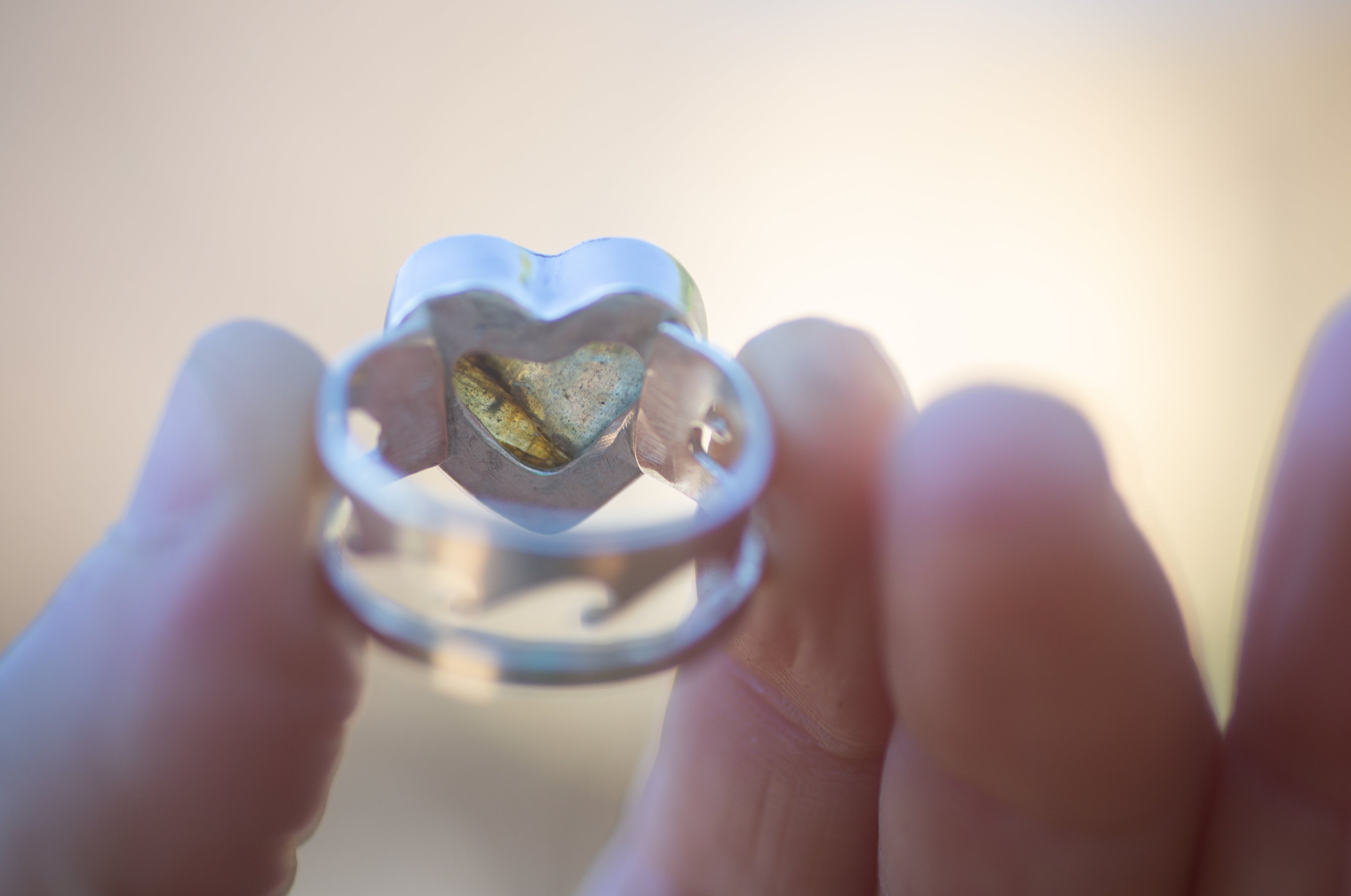 Catch the Wave Sterling and Labradorite Heart Ring