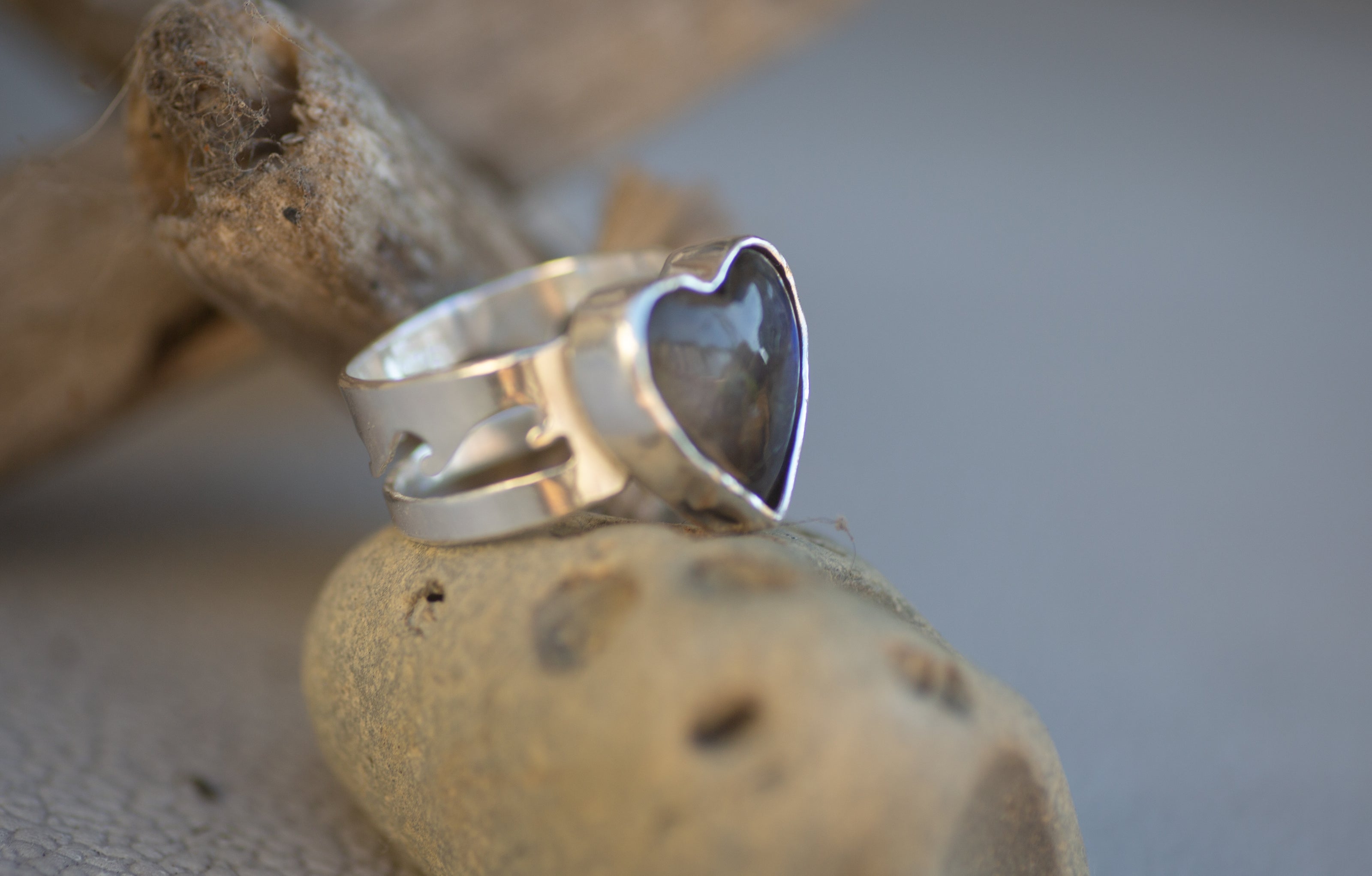 Catch the Wave Sterling and Labradorite Heart Ring