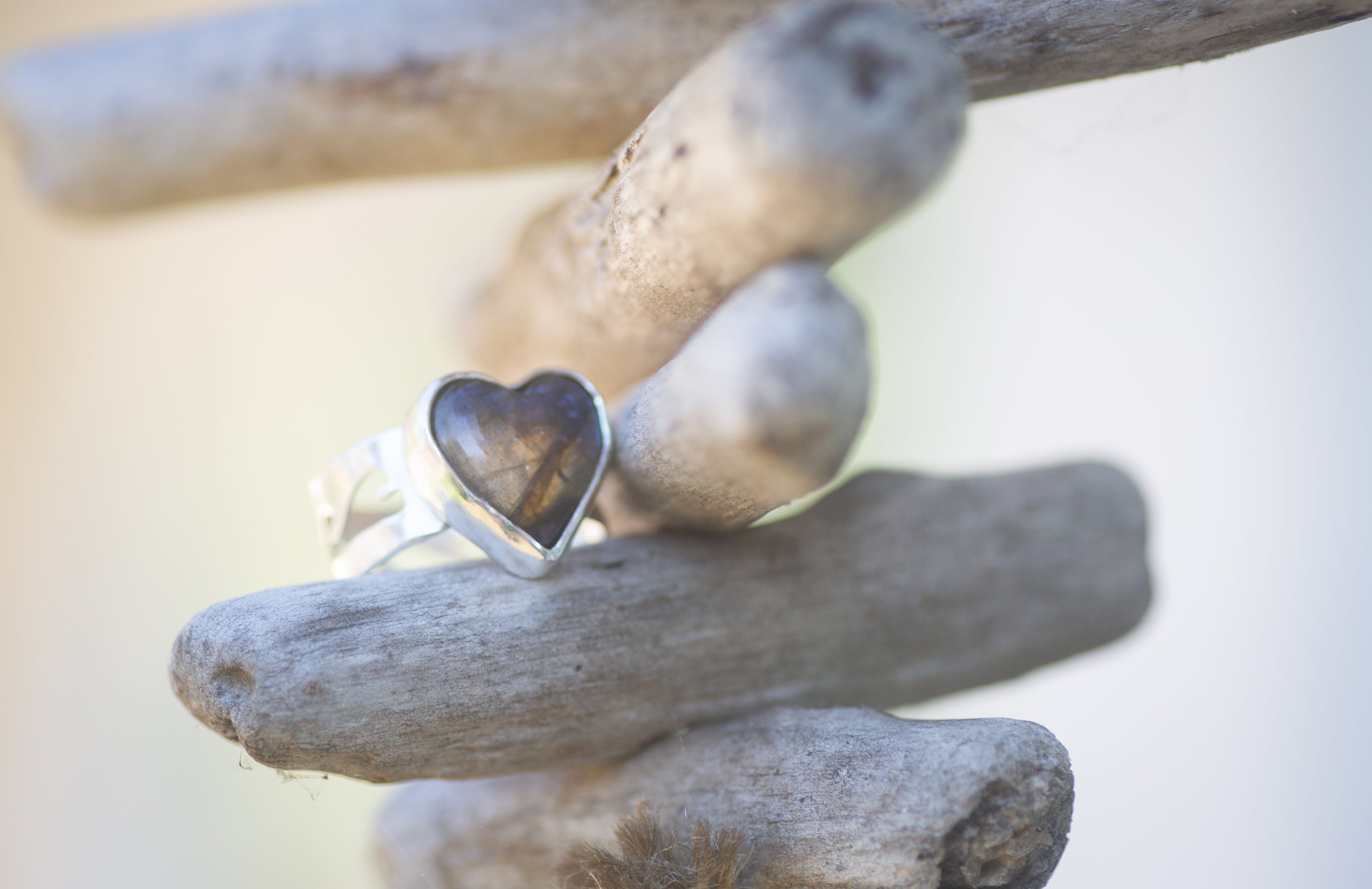 Catch the Wave Sterling and Labradorite Heart Ring