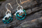 Dolphin Earrings with Chrysocolla Waves