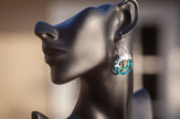 Dolphin Earrings with Chrysocolla Waves