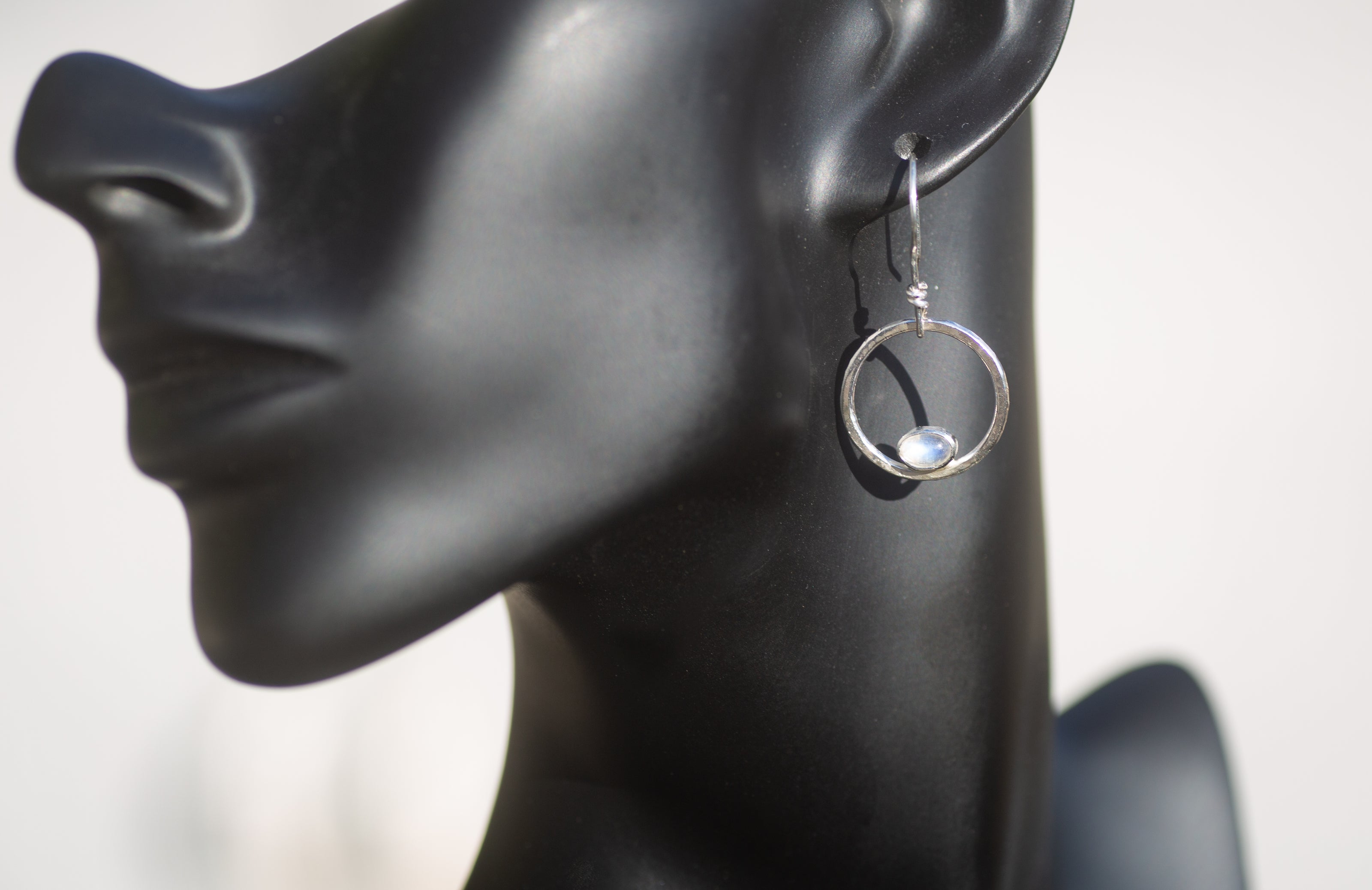 Full Moon Earrings with Moonstone