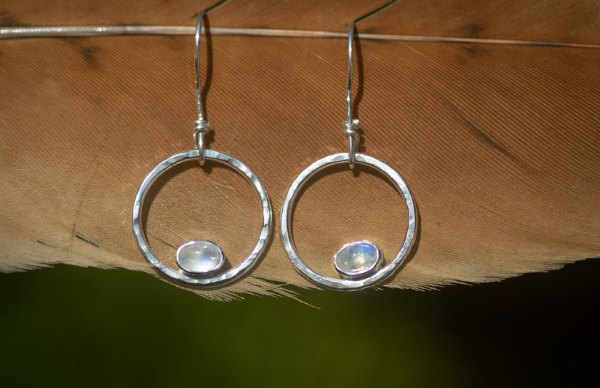 Full Moon Earrings with Moonstone