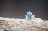 Aquamarine Sterling Ring, size 6.5