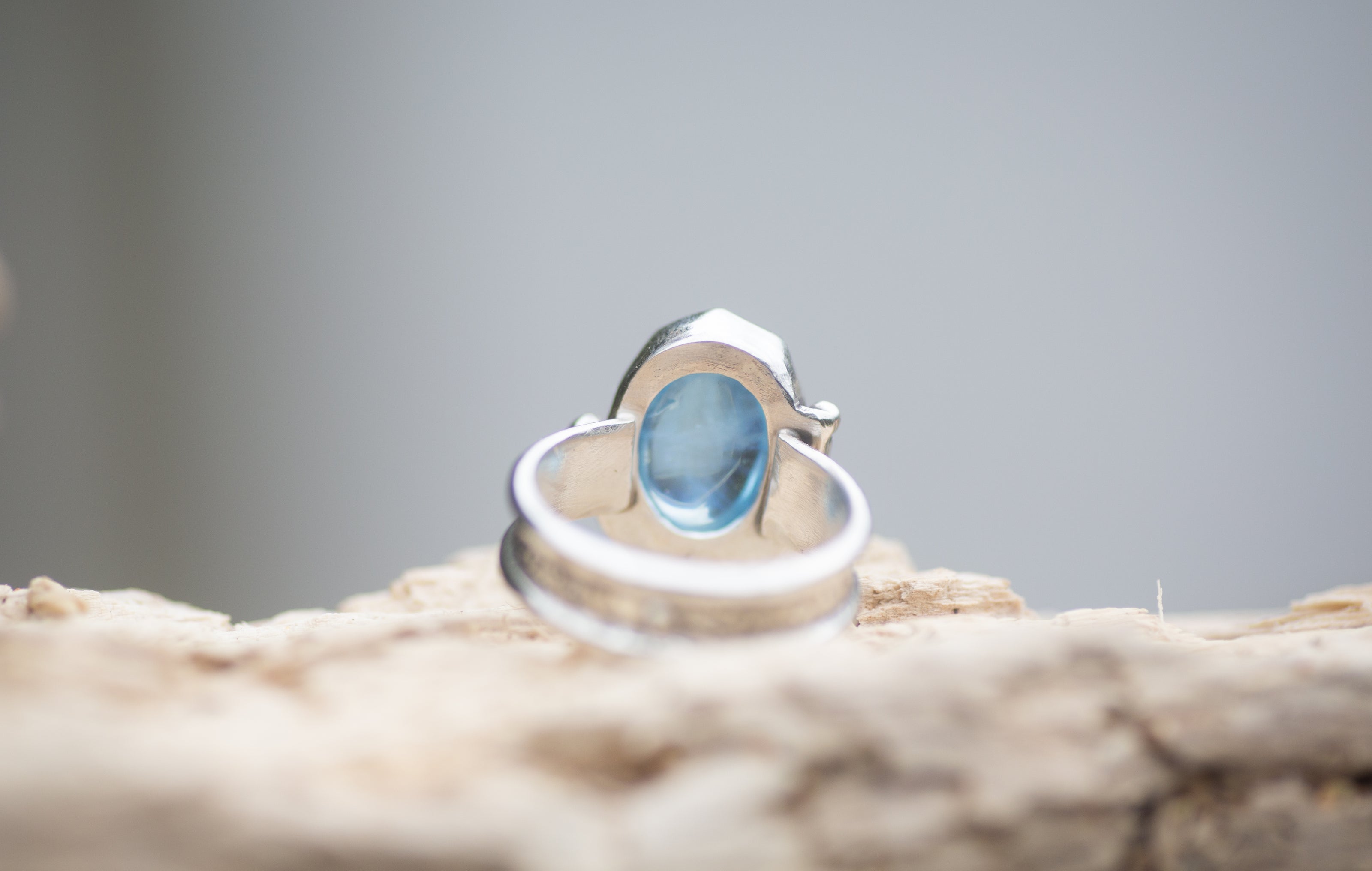 Aquamarine Sterling Ring, size 6.5