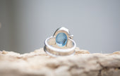 Aquamarine Sterling Ring, size 6.5