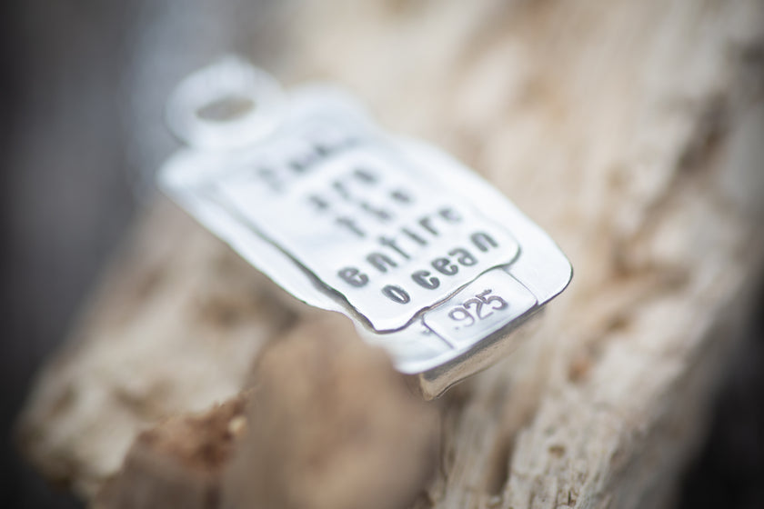 The Ocean in a Drop, Sterling and Jasper Necklace