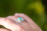 Turquoise Snake Ring, Adjustable for US sizes 7-9