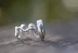 Turquoise Snake Ring, Adjustable for US sizes 7-9