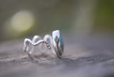 Turquoise Snake Ring, Adjustable for US sizes 7-9