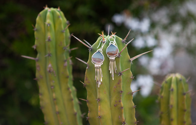 Desert Fringe Earrings with Polychrome Jasper