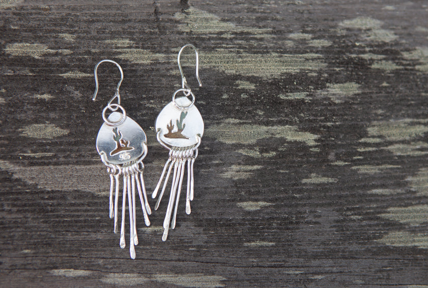 Desert Fringe Earrings with Polychrome Jasper