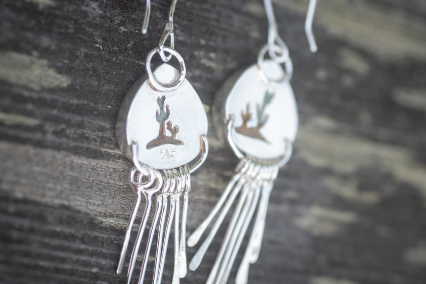 Desert Fringe Earrings with Polychrome Jasper